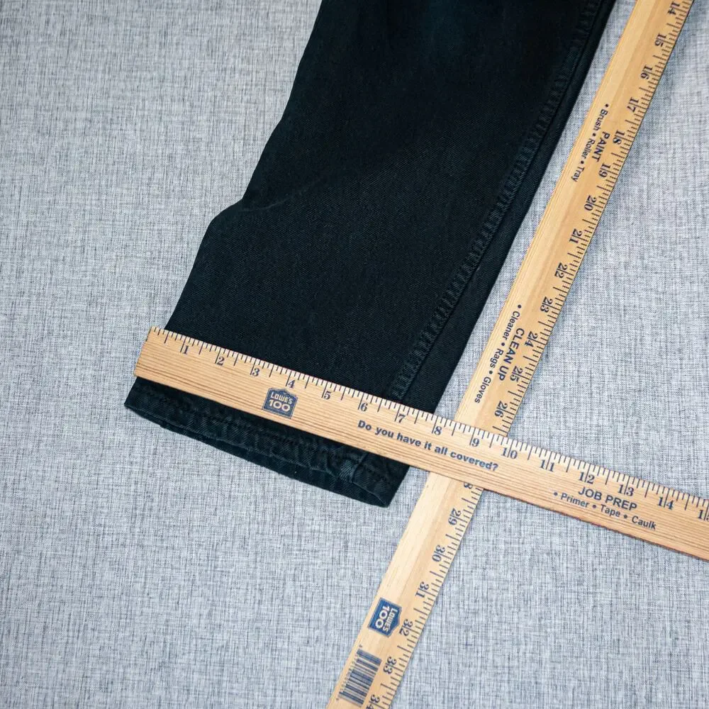 Vintage 90s Levi's 501-0165 Made in UK Black Rigid Denim Jeans 30x30 Button fly